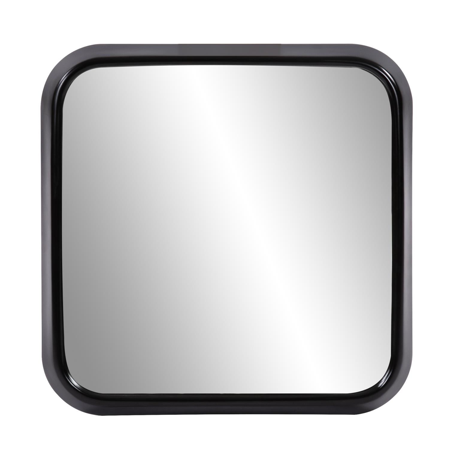 Tyler Dillon Black Contemporary Curved Square Framed Wall Mirror 16.5"H x 16.5"W
