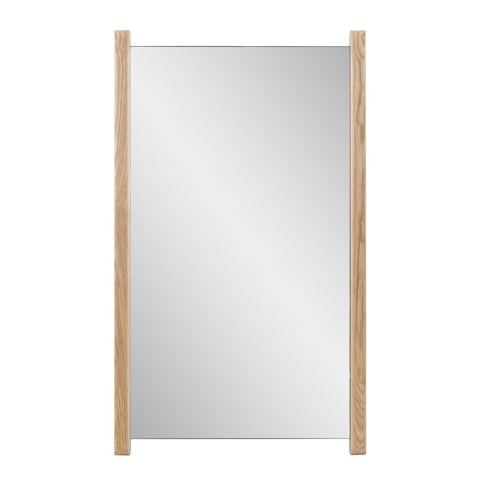 Tyler Dillon Rectangular Bleached Oak Side Framed Vanity Mirror - 40"H x 24"W