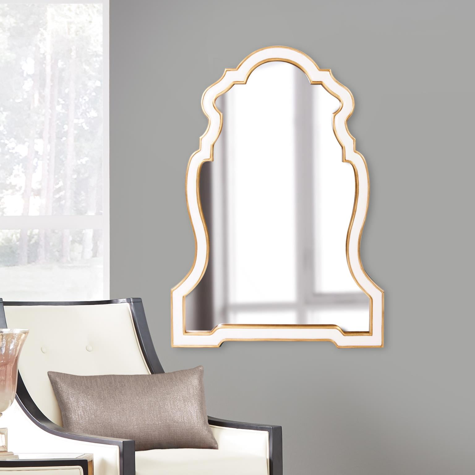 Tyler Dillon Cleopatra White Resin Keyhole Wall Mirror - A/N