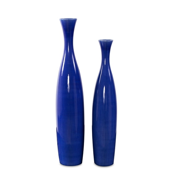 Tyler Dillon Cobalt Blue Glaze Ceramic Vases - Set of 2