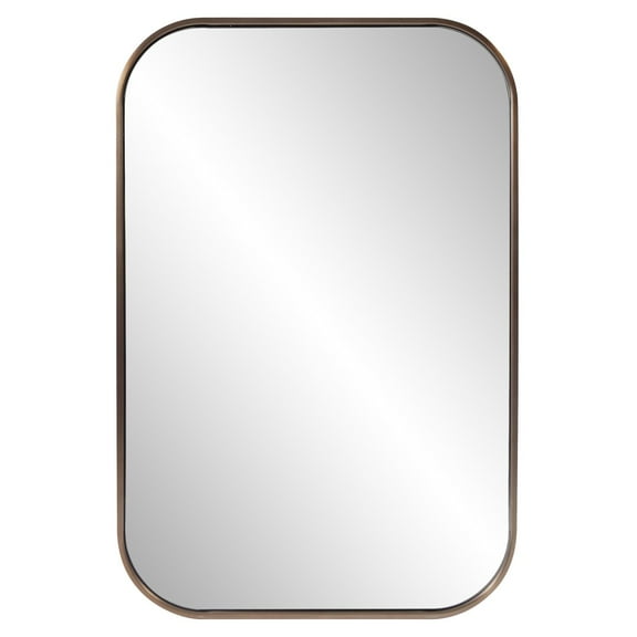 Tyler Dillon Curved Rectangular Stainless Steel Framed Vanity Mirror - 24"W x 36"H