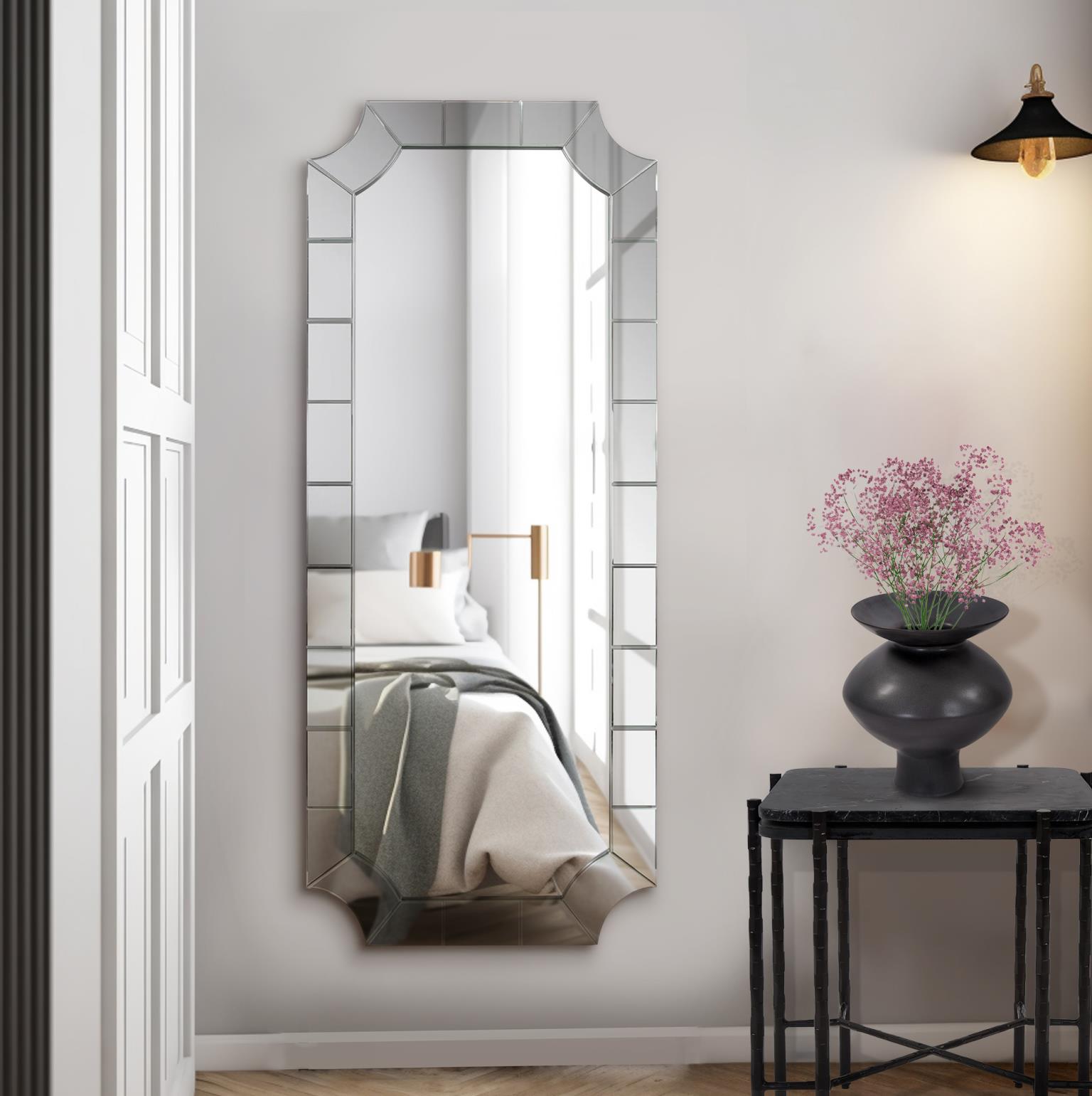 Tyler Dillon Full Length Mirror with Multi Beveled Mirrored Border 72"H x 30"W