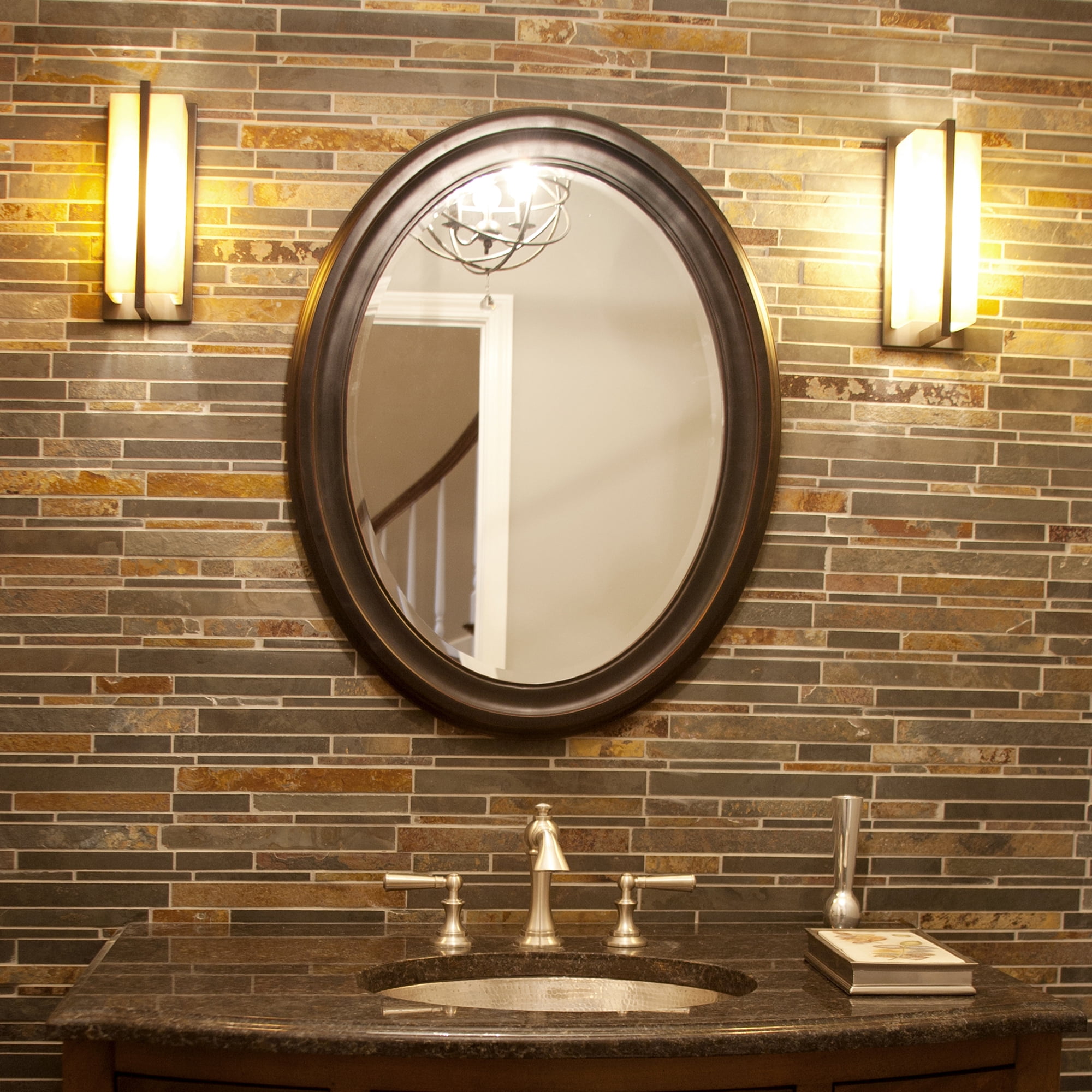Tyler Dillon George Wood Framed Oval Wall Mirror - 25" x 33" x 1"