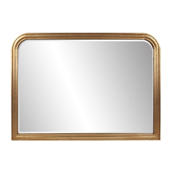 Tyler Dillon Gold Leaf Wood Framed Mantel and Wall Mirror 48"W x 34"H