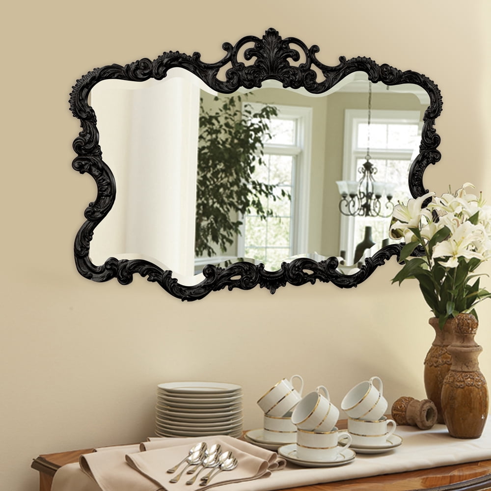 Tyler Dillon Glossy Black Ornate Framed Decorative Wall and Accent ...