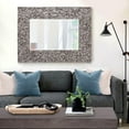 thumbnail image 1 of Tyler Dillon Gray Rectangular Wall Mirror with Wood Block Mosaic Frame - 48"H x 36"W, 1 of 8