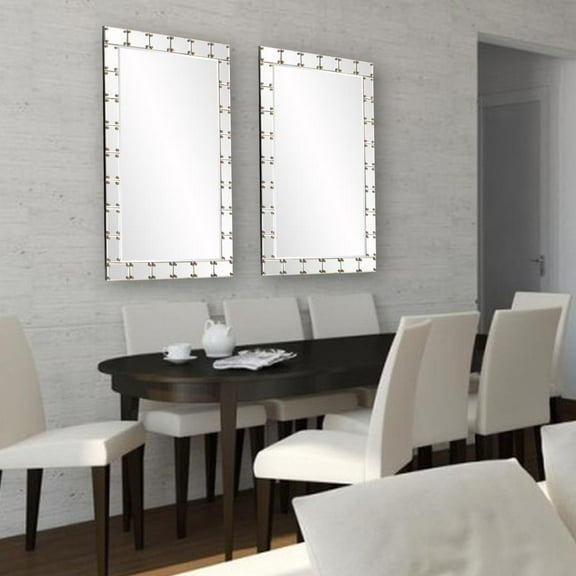 Tyler Dillon Glass/Wood Studded Remington Wall Mirror