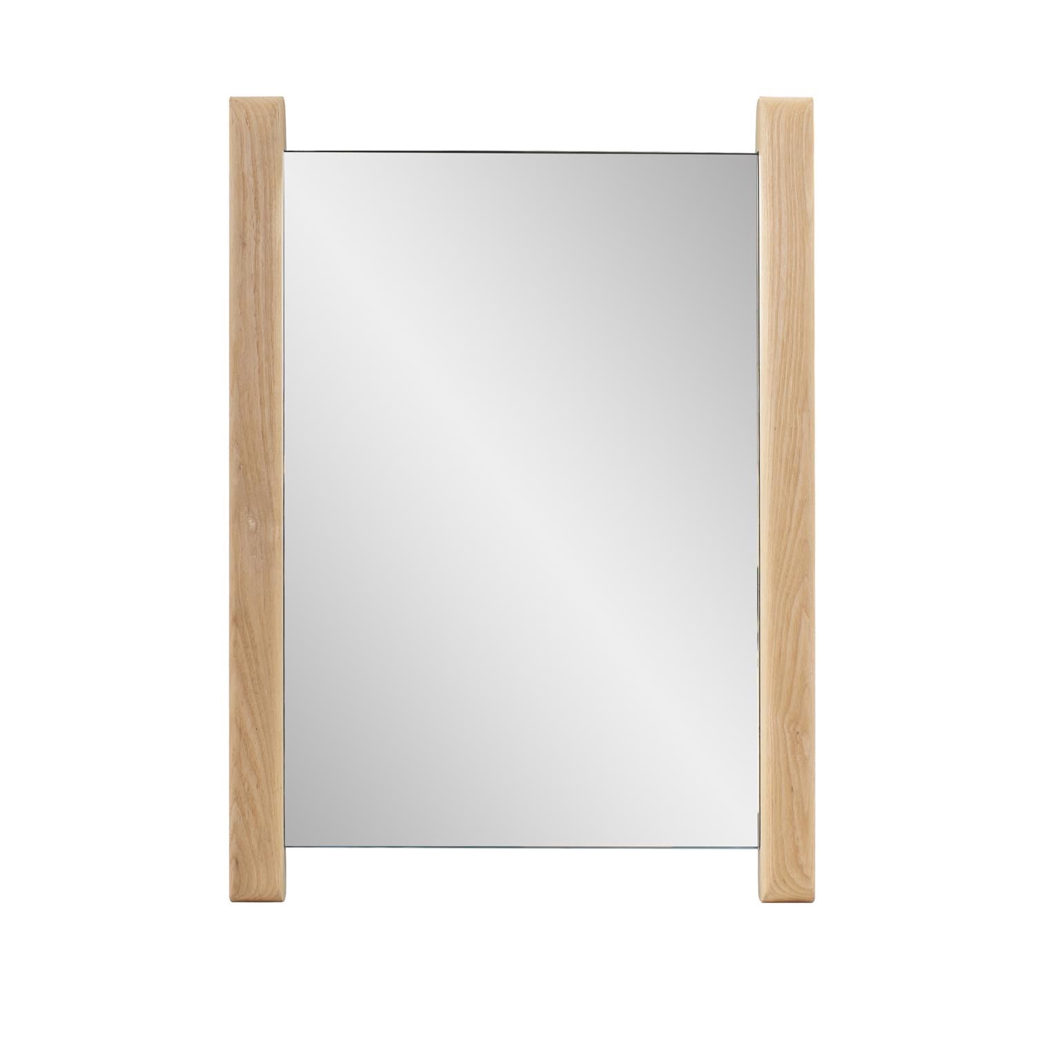 Tyler Dillon Natural Wood Side Framed Rectangular Vanity Mirror - 22"H x 16"W