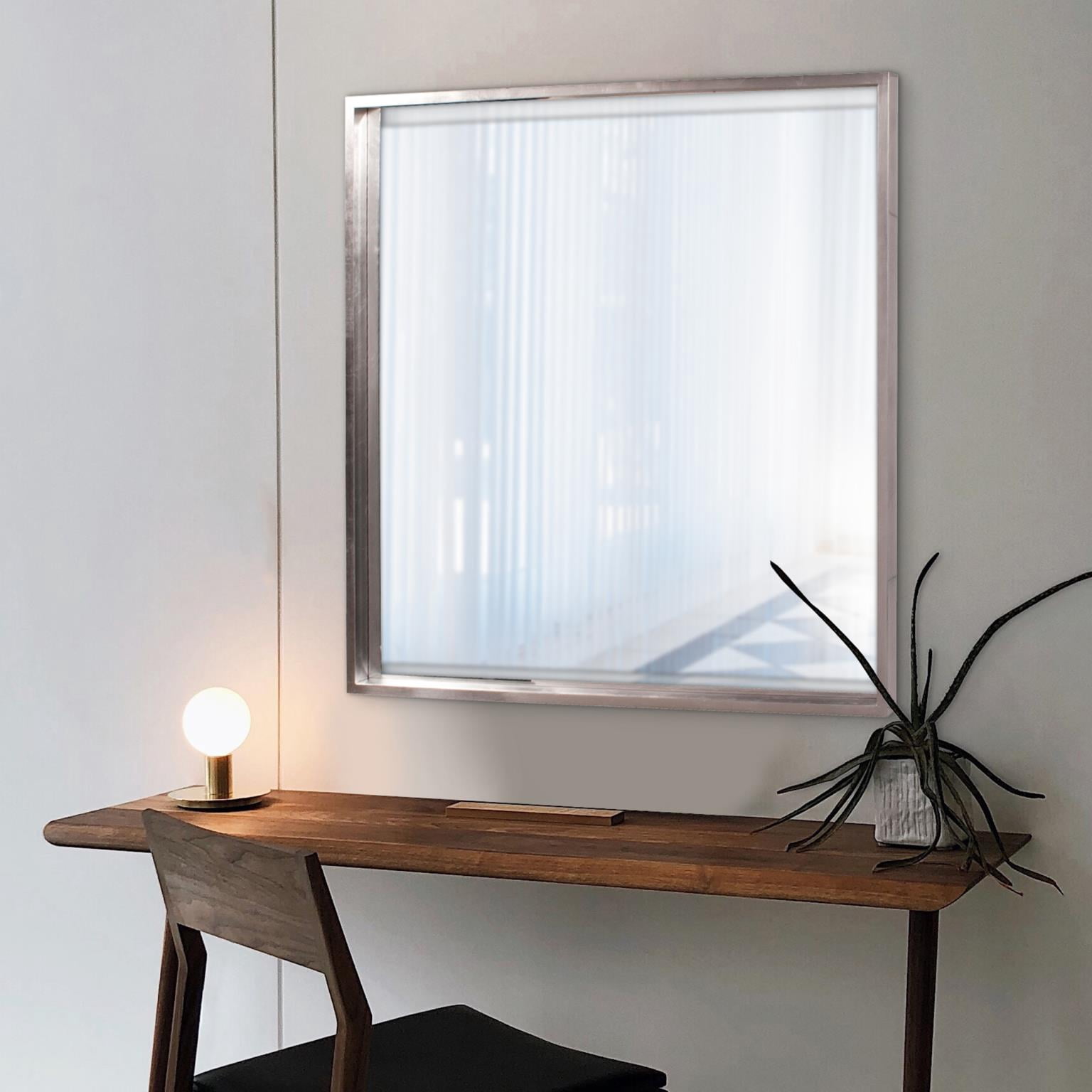 Tyler Dillon Neesa Nickel Wood Framed Wall Mirror - 40" H x 40" W