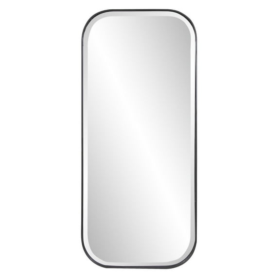 Tyler Dillon Rectangular Beveled Dressing Mirror with Matte Black Metal Frame 40"H x 18"W