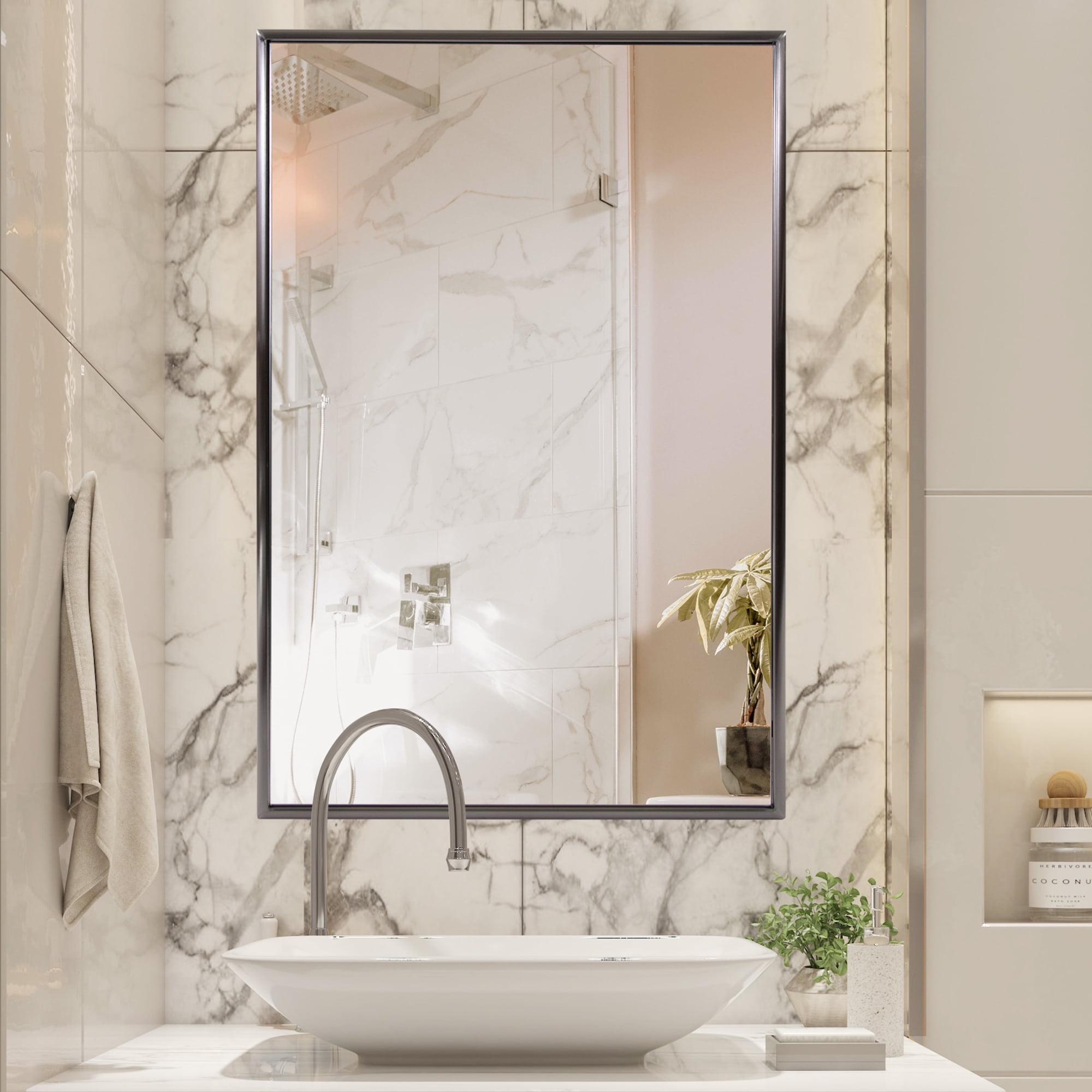 Tyler Dillon Rectangular Decorative Stainless Steel Framed Wall & Accent Mirror