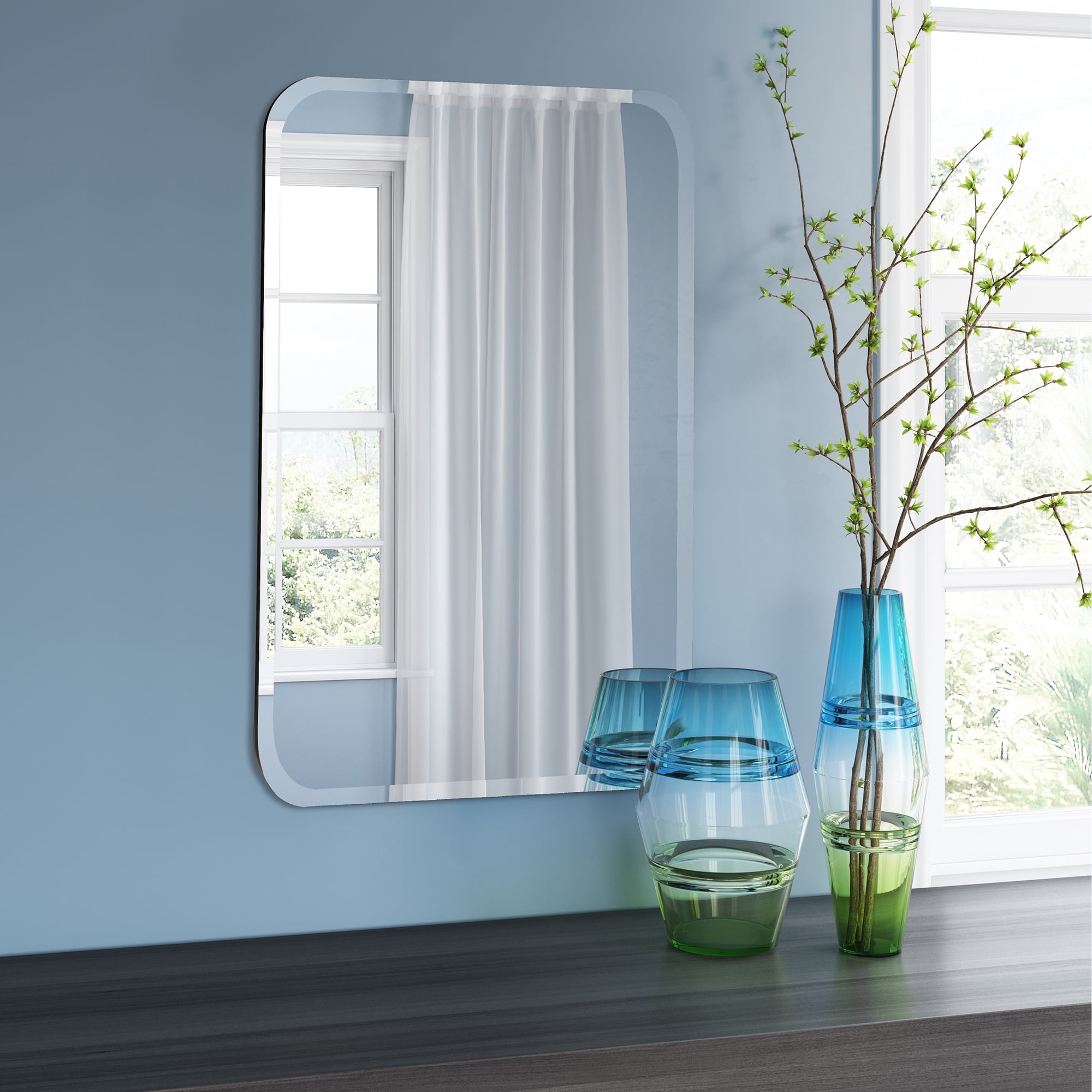 Tyler Dillon Rectangular Frameless Beveled Wall Mirror 30"H x 22"W