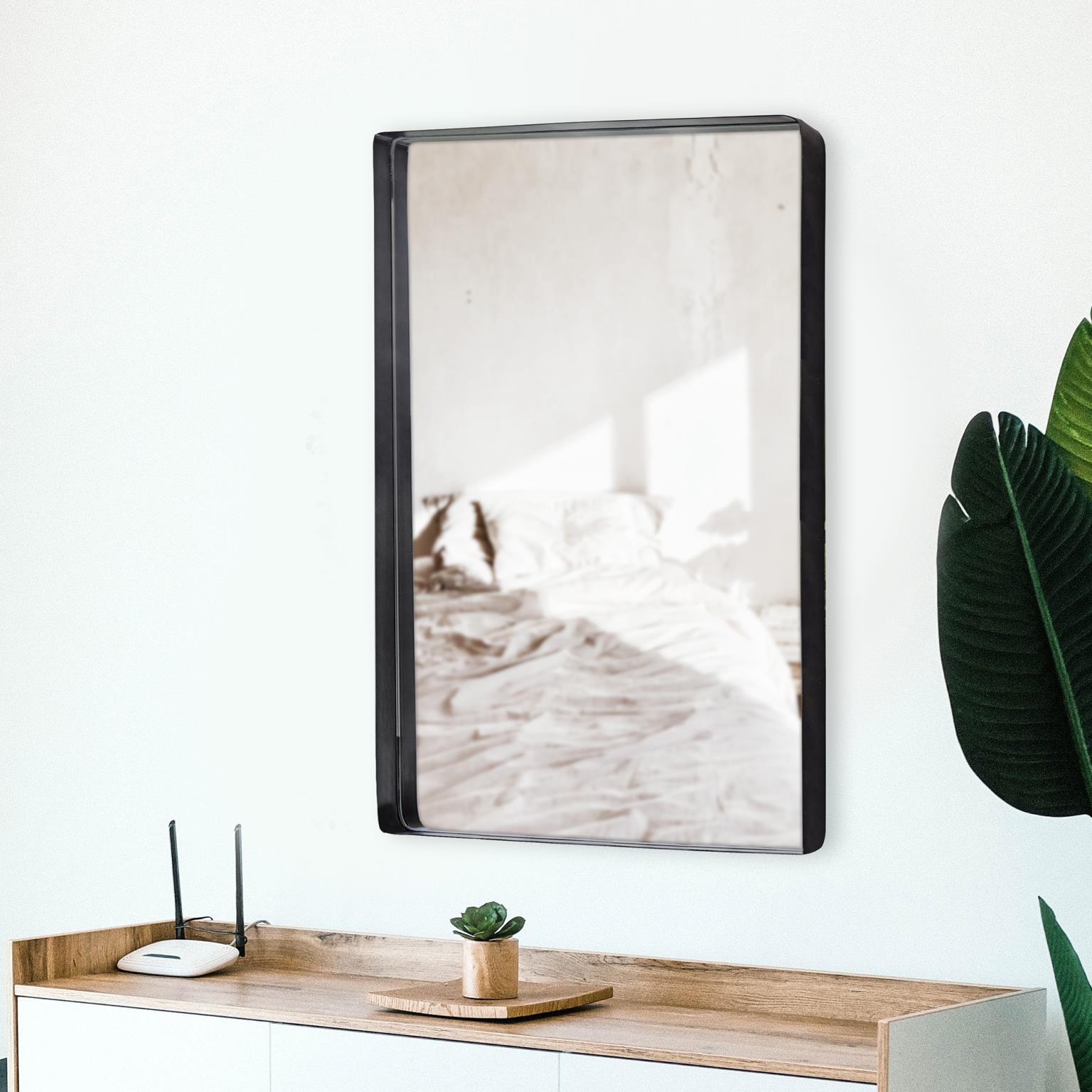 Tyler Dillon Rectangular Metal Framed Black Steele Wall Mirror