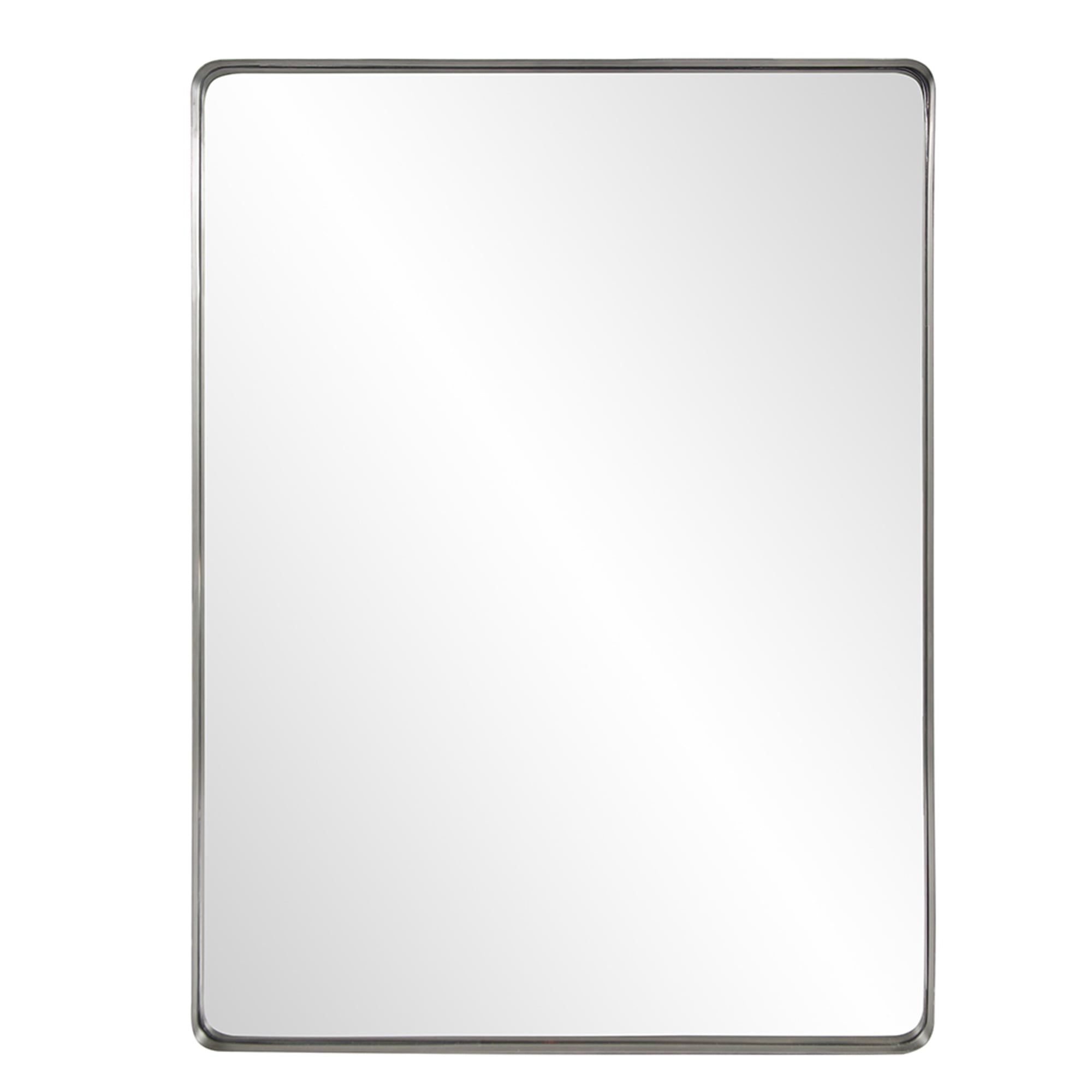 Tyler Dillon Rectangular Silver Metal Framed Steele Wall Mirror - 40" H x 30" W x 2" D