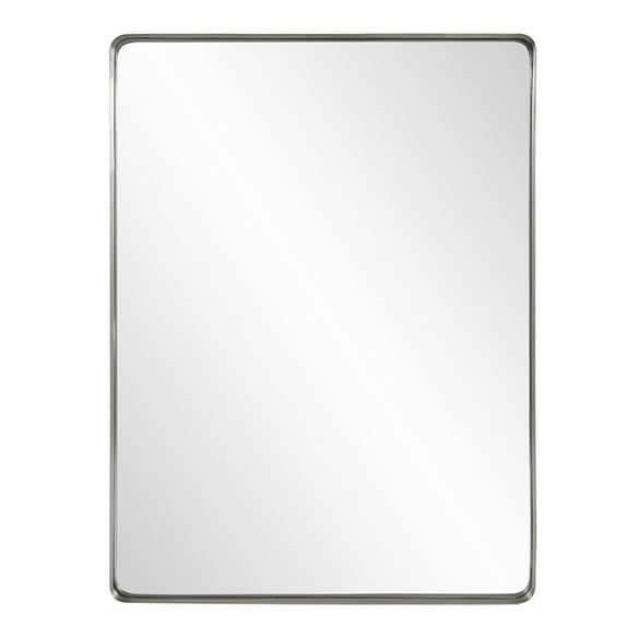 Tyler Dillon Rectangular Silver Metal Framed Steele Wall Mirror - 40" H x 30" W x 2" D