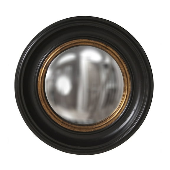 Tyler Dillon Round Black Wood Framed Convex Albert Wall Mirror