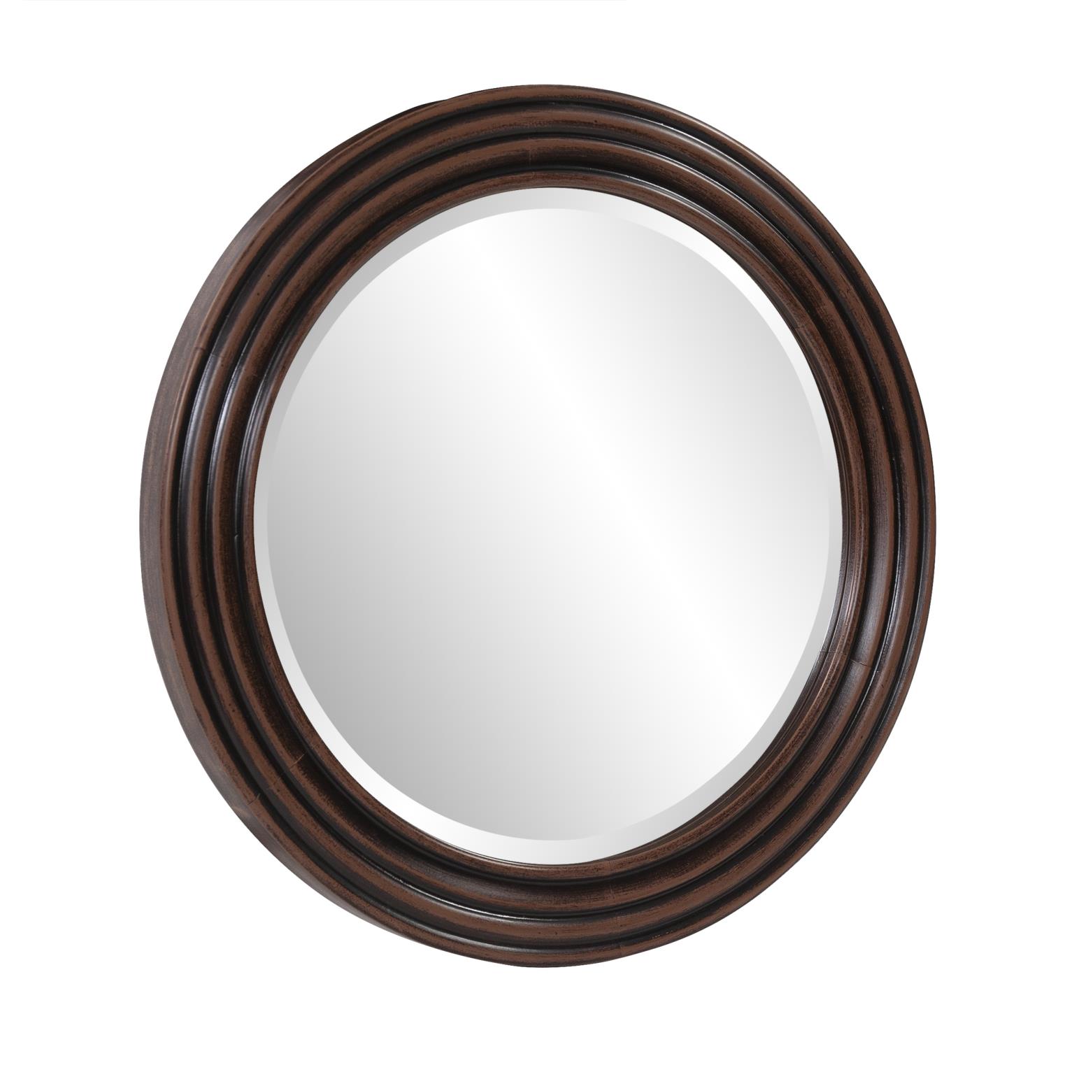 Tyler Dillon Round Hand Crafted Wood Mirror with Rib Texture 24"H x 24"W
