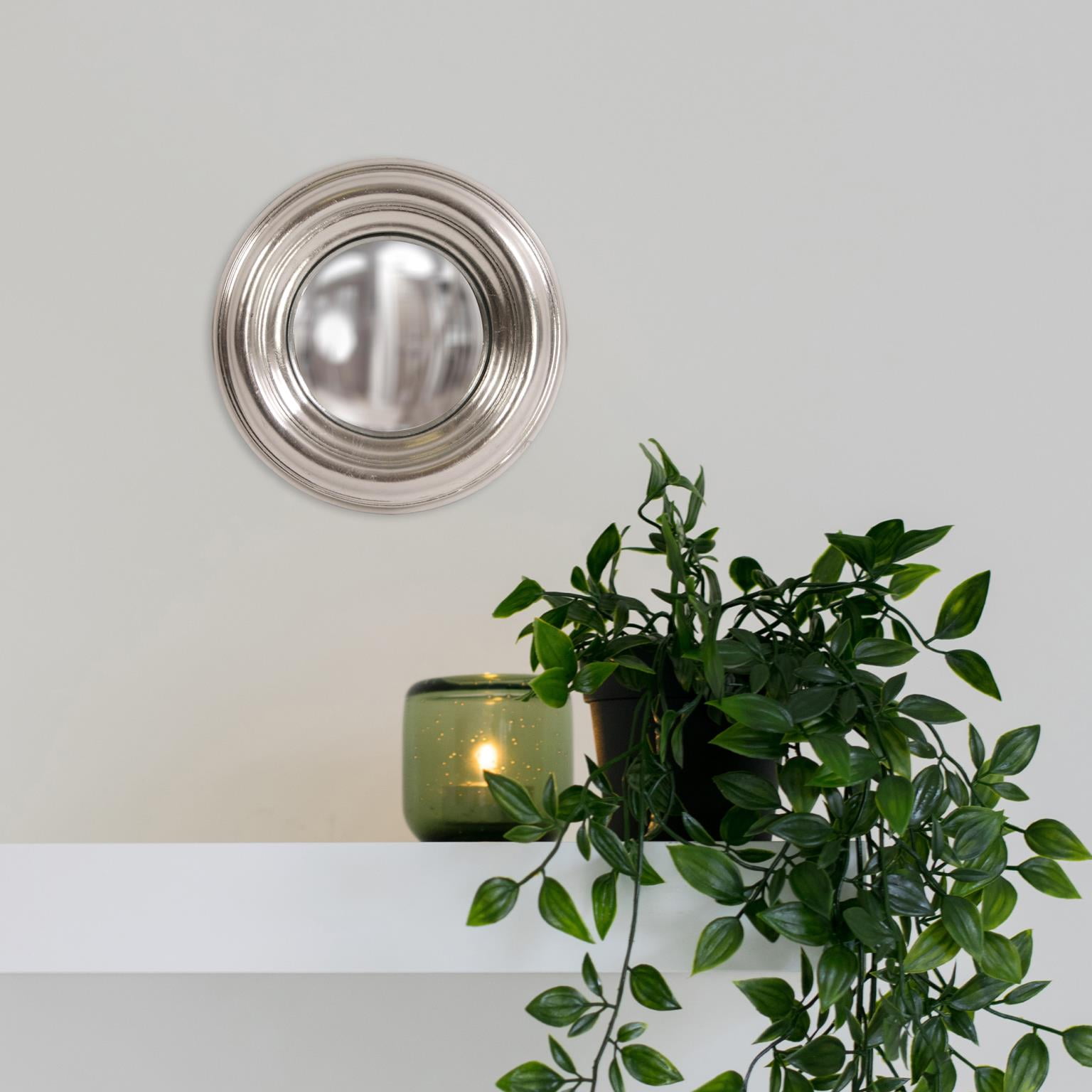 Tyler Dillon Round Silver Convex Sylvia Accent Mirror - 9.1/2" Diameter x 1.1/2"