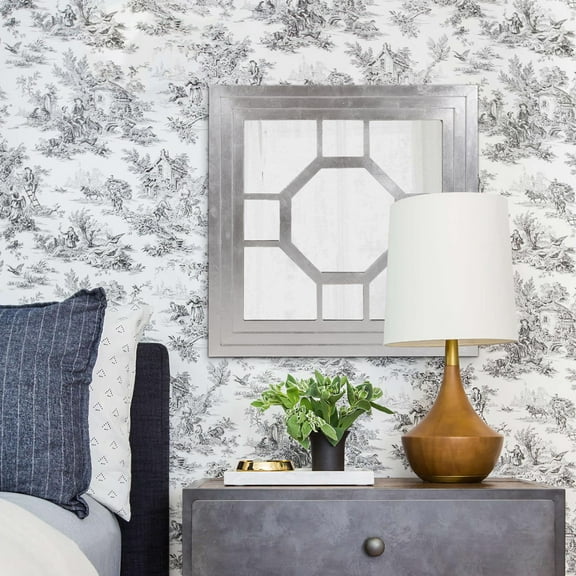 Tyler Dillon Square Wood Framed Octagonal Windowpane Accent Mirror - 24" x 24"