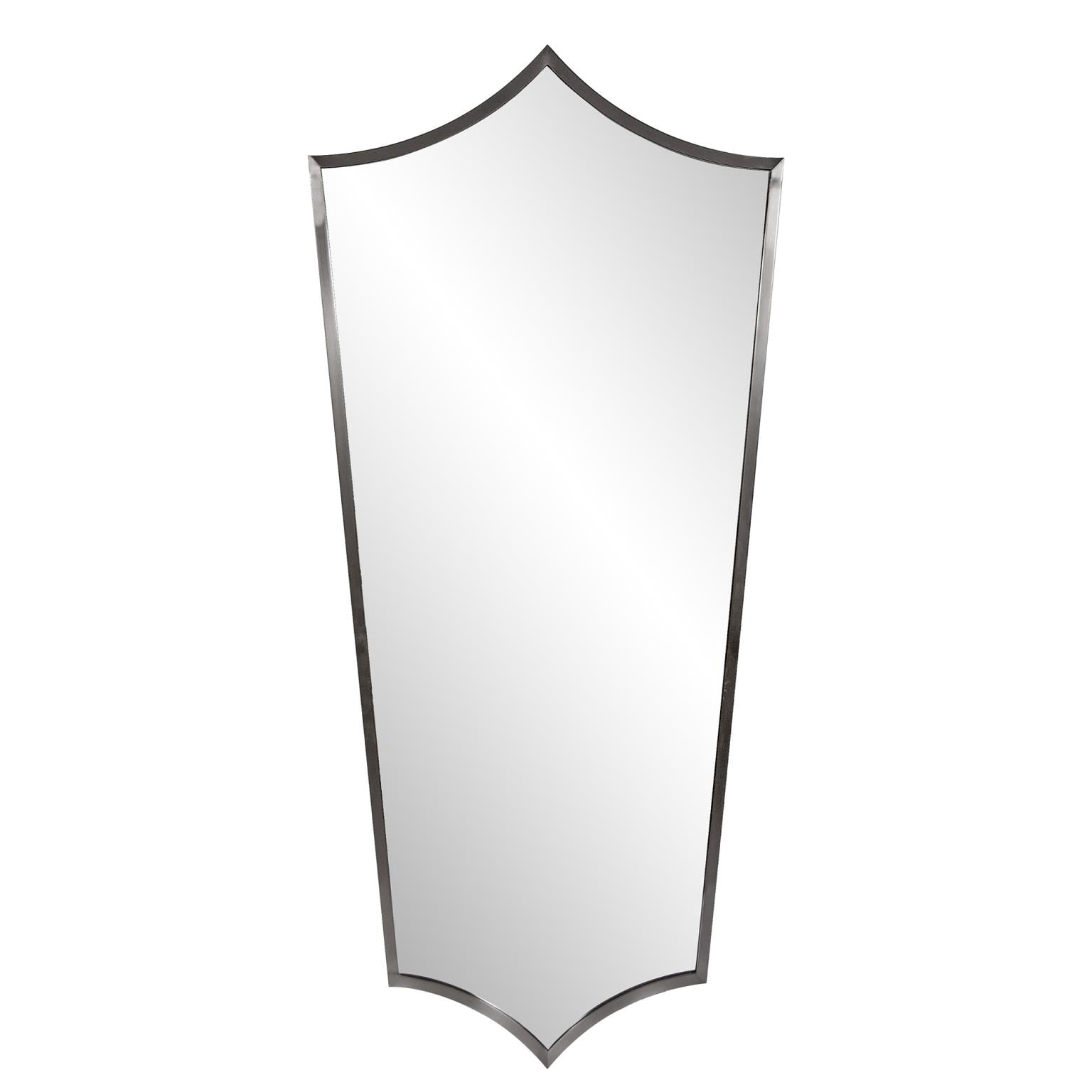 Tyler Dillon Stainless Steel Framed Shield Wall Mirror - 52"H x 24"W