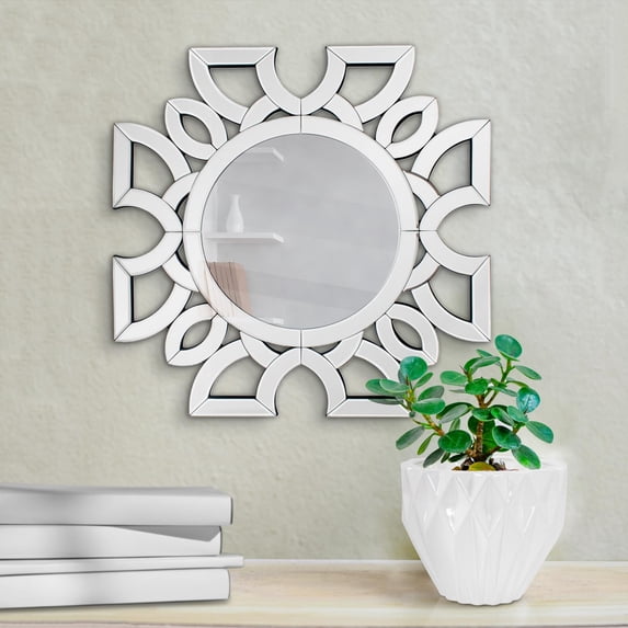 Tyler Dillon Symmetrical Cut Pattern Wall Mirror 19.75"H x 19.75"W