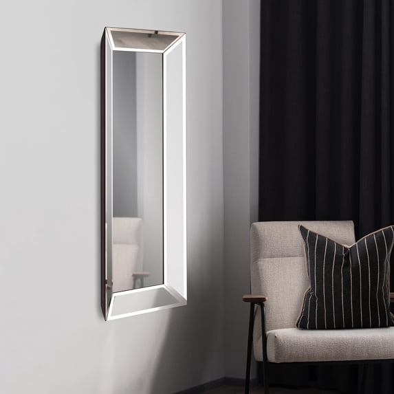 Tyler Dillon Wood Framed Rectangular Pitched & Flared Dressing Mirror - Mirrored - 48"H x 20"W