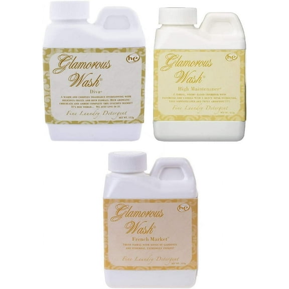 Tyler Glamorous Wash Laundry Detergent Liquid 4oz Gift Set (Diva, French Market, & High Maintenance)