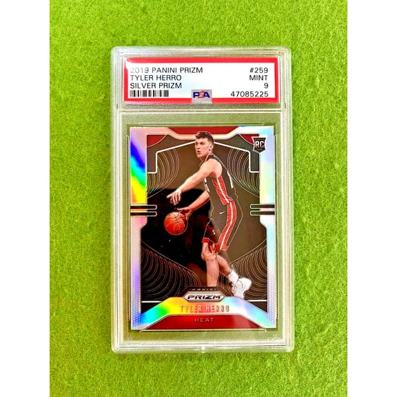 Tyler Herro SILVER PRIZM ROOKIE CARD PSA 9 RC 2019 Panini Prizm SP Heat