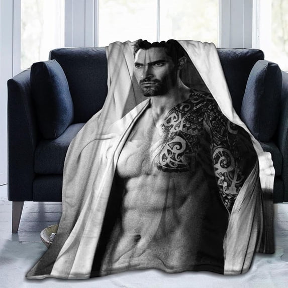 Tyler Hoechlin Blanket 3D Print Plush Lamb Blanket Bedding Decor for Living Room Bedroom Dorm Decor 80x60 inch