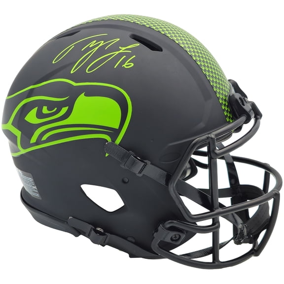 Tyler Lockett Autographed Seattle Seahawks Eclipse Black Full Size Speed Authentic Helmet MCS Holo 236378