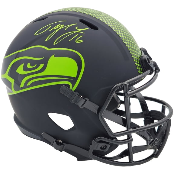 Tyler Lockett Autographed Seattle Seahawks Eclipse Black Full Size Speed Replica Helmet MCS Holo 236379