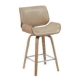 thumbnail image 1 of Armen Living Counter Height Swivel Bar Stool with White Wash Finished Wood, 1 of 5