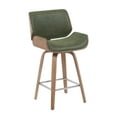 thumbnail image 1 of Tyler Modern Counter Height Swivel Bar Stool with White Wash Finished Wood and Vintage Green Upholstery, 1 of 5