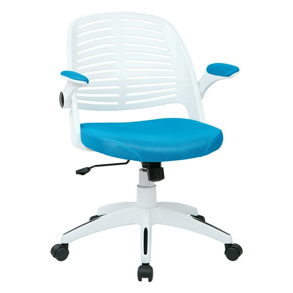 Tyler Office Chair-Color:Blue,Finish:White