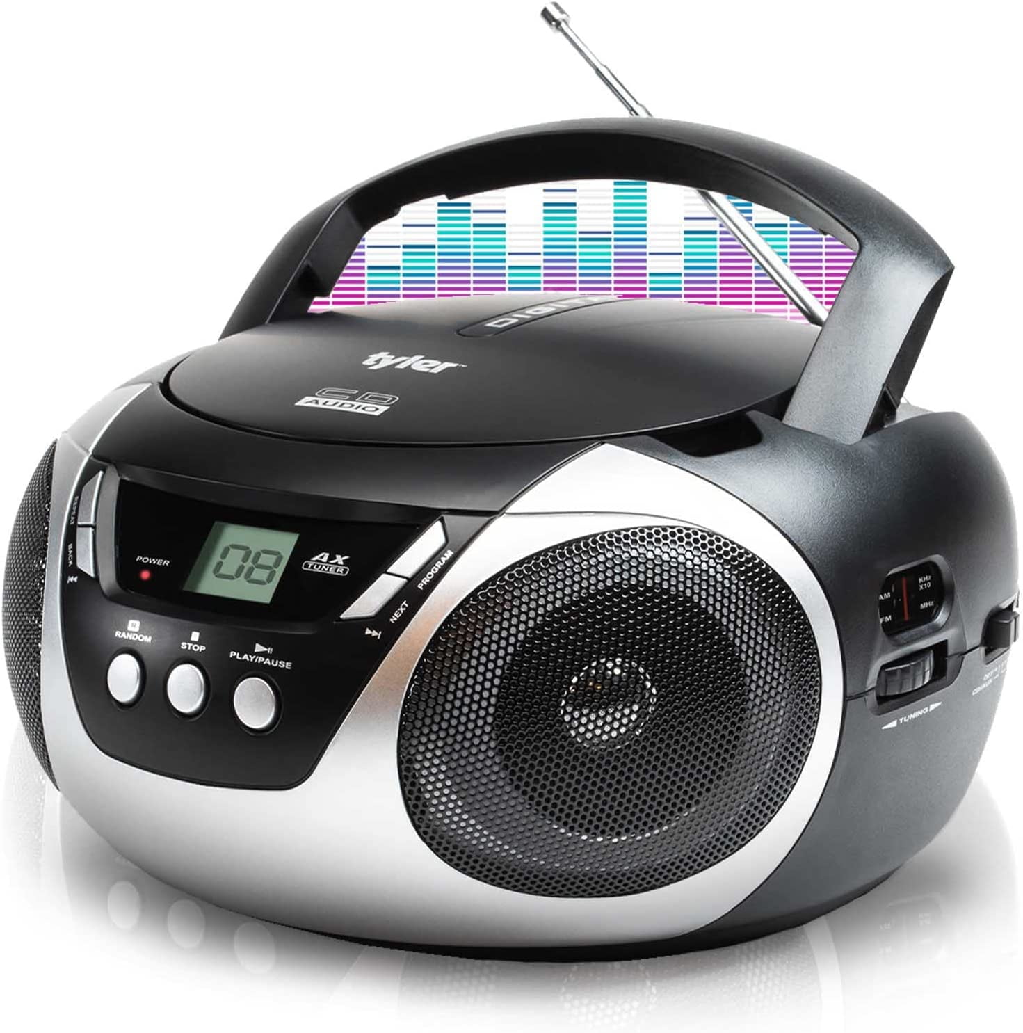 Tyler Portable CD Player Boombox Radio AM/FM Top Loading AC