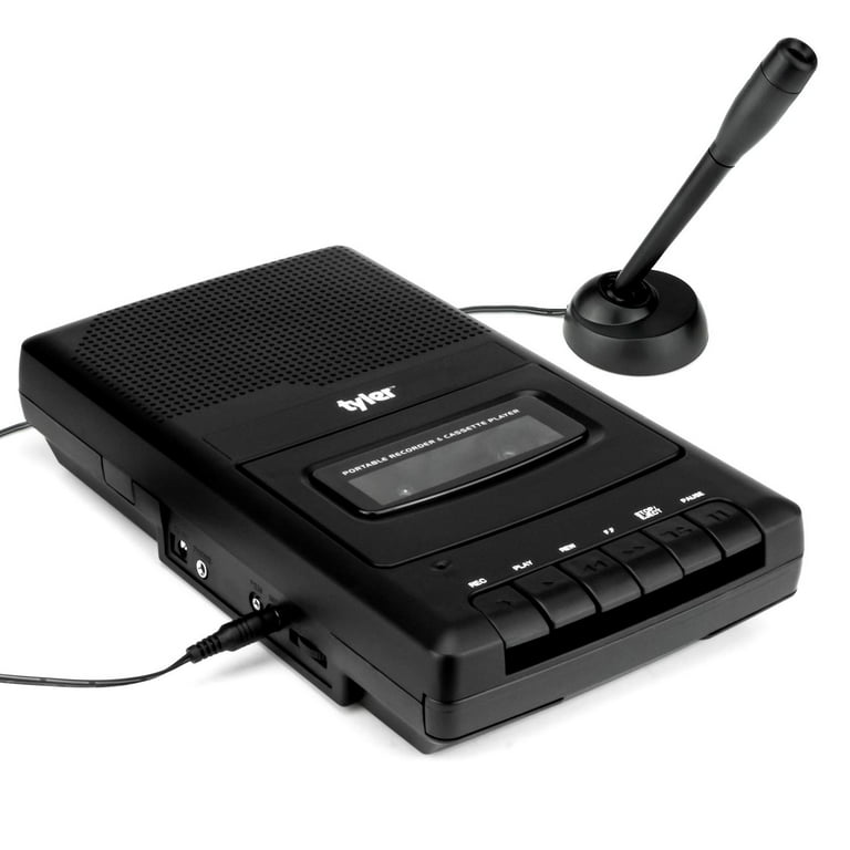 Tyler TCP-01 Portable Cassette Recorder / Player with Microphone, Headphone  Jack, Aux in, Built in Speaker