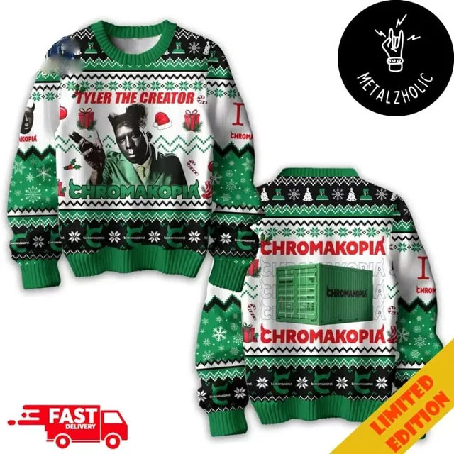 Tyler The Creator Chromakopia New Album Christmas Gift Ugly Sweater L68480