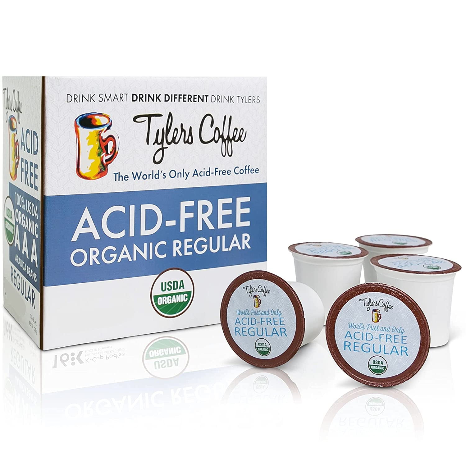 Tyler's Coffee AcidFree Regular Medium Roast Arabica Kcups Coffee
