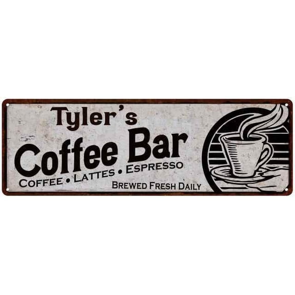Tyler's Coffee Bar Sign Kitchen Decor 8x24 108240007403