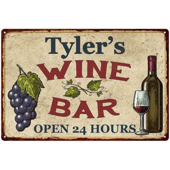 Tyler's Rustic Wine Bar Wall Decor Kitchen Gift 8x12 Metal 208120056200
