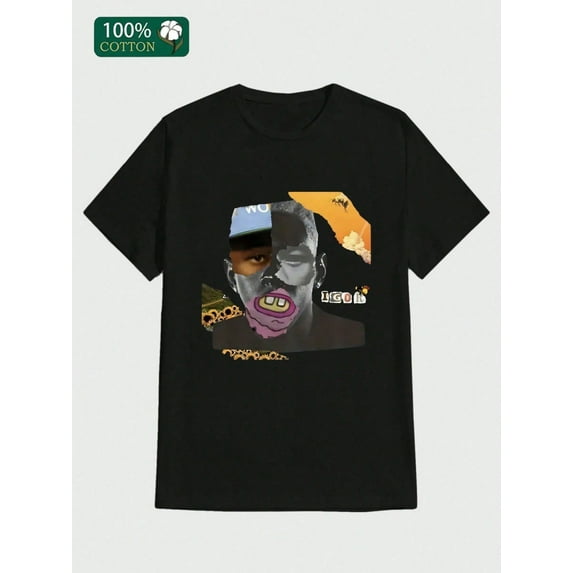 Tyler the T Shirt Casual Print, Comfortable and Versatile, Letter Pattern Pure Cotton 220g Printed T-shirt 100% Cotton