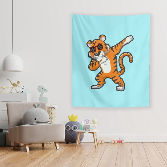 Tyler the Tiger Wall Tapestry by Dancing Littles Jungle