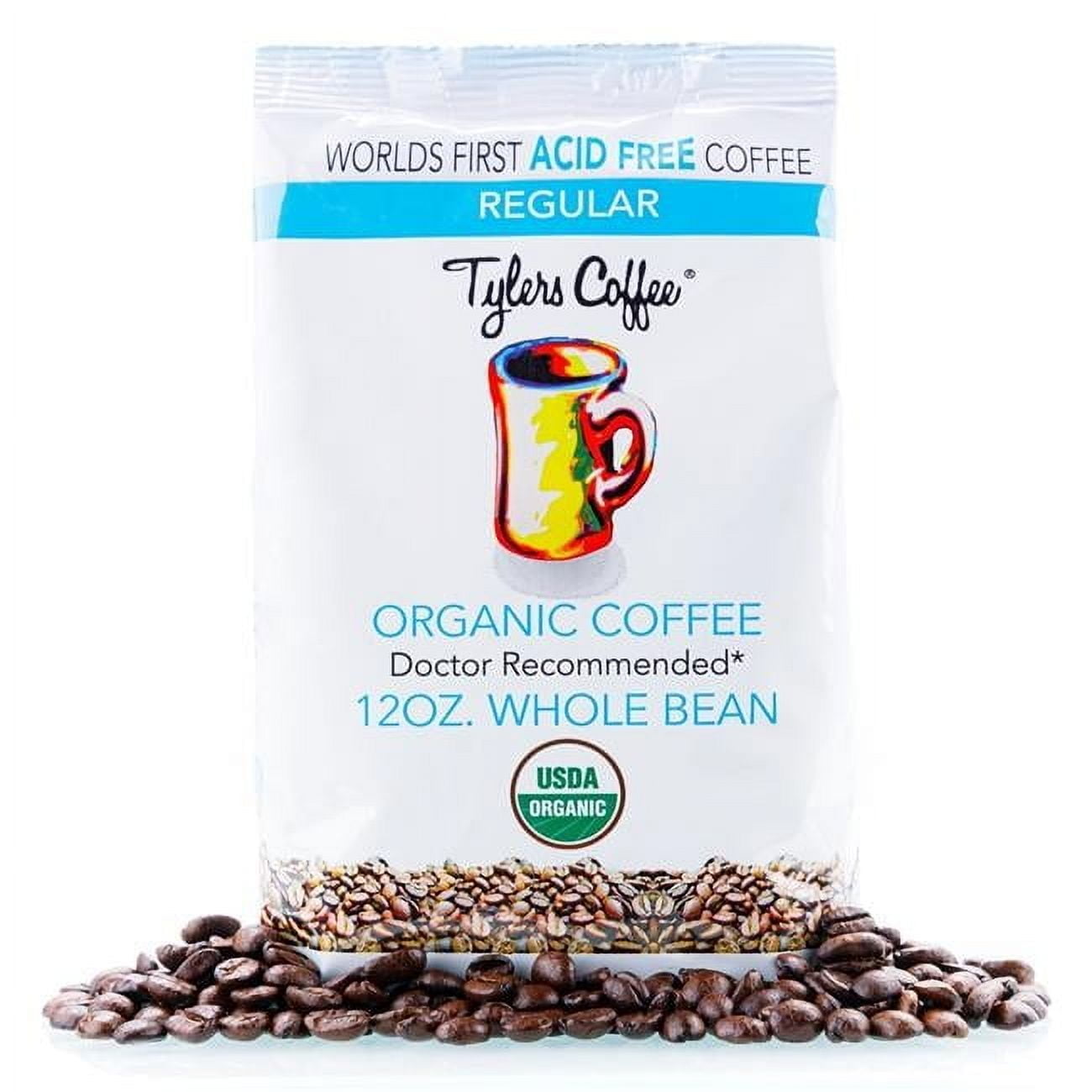 Tylers Coffee 12REGWB 12 oz Bag of Regular Whole Bean Acid-Free Coffee