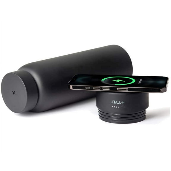 Tylt Insulated Wireless Charging Bottle-Black