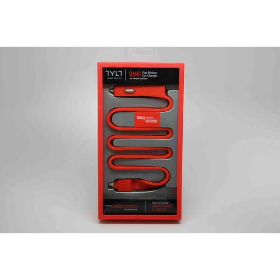 Tylt MICBANDRDT Car Charger Micro USB 2.1A w/USB Red