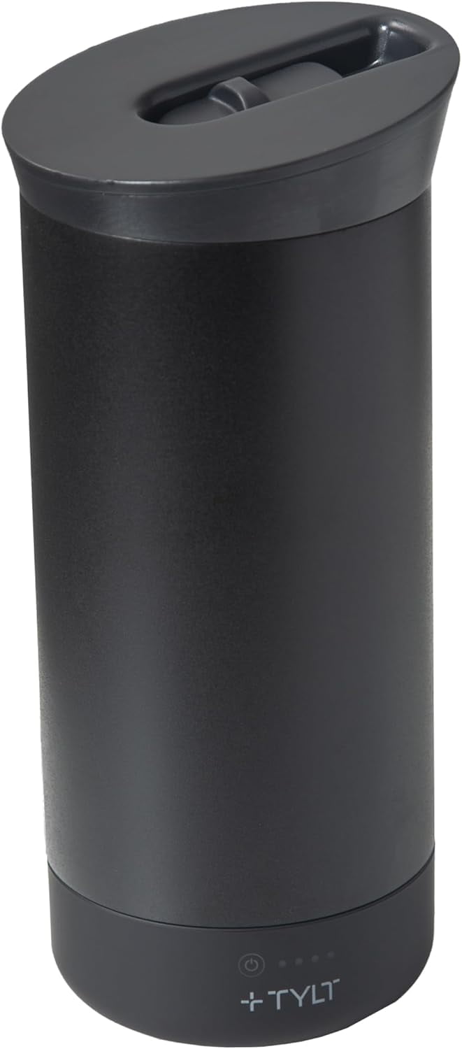 Tylt Power Hydration Mug + Power Bank + Wireless Charger 5,700 mAh Battery Give 2 Full Phone Charges Black