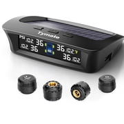 Tymate TM3 RV Tire Pressure Monitoring System, TPMS Set of 4 Sensors | Max of 10 Tires Pressure & Temp Monitor, 6 Alarm Modes, 0-144PSI, Solar & USB Charge, Color Display, For RV/Trailer/Truck/Car