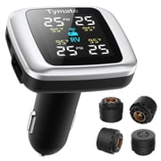 Tymate TM7 Wireless RV TPMS Tire Pressure Monitoring System, 4 Sensors with Support for 5 Tires, 6 Alarm Modes, 0-144 PSI, Large Color LCD Screen for RV Truck SUV Sedan