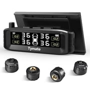 Tymate TM8 Wireless RV TPMS with 4 Sensors, Windshield Mount, 6 Alarm Modes, 0-87 PSI, Solar & USB Charging, Color LCD Display Compatible with RV, SUV and Vehicles