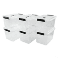 thumbnail image 1 of Tyminin 12 Quart Clear Storage Latch Box/Bin, Plastic Stackable Latching Box with Handle and Lid, Multi-Purpose, 6 Pack, 1 of 7